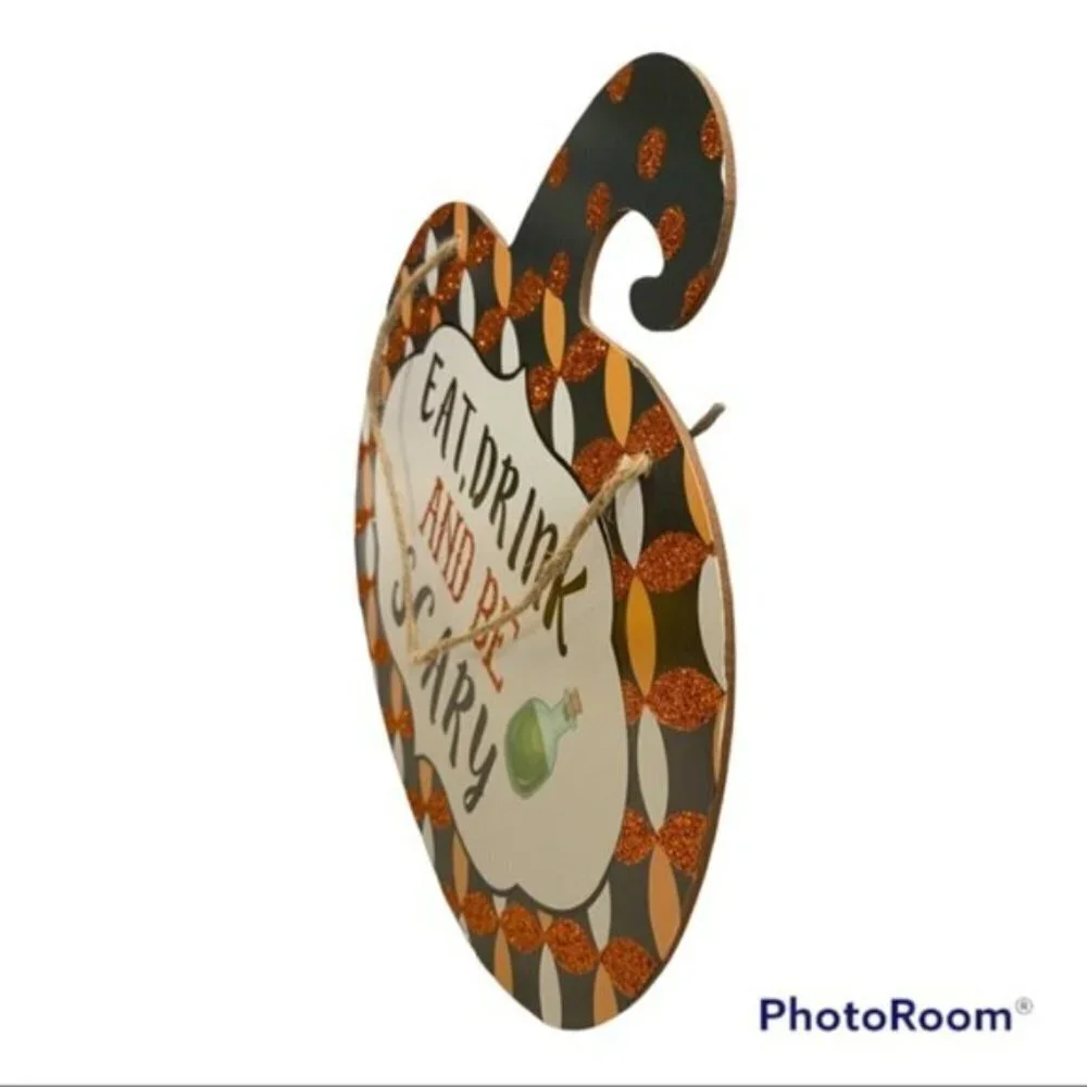 Halloween Decoration Eat Drink and Be Scary Wall Hanging Halloween Decor